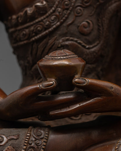 Tibetan Oxidized Amitabha Buddha Statue | Unique Handmade Buddhist Art