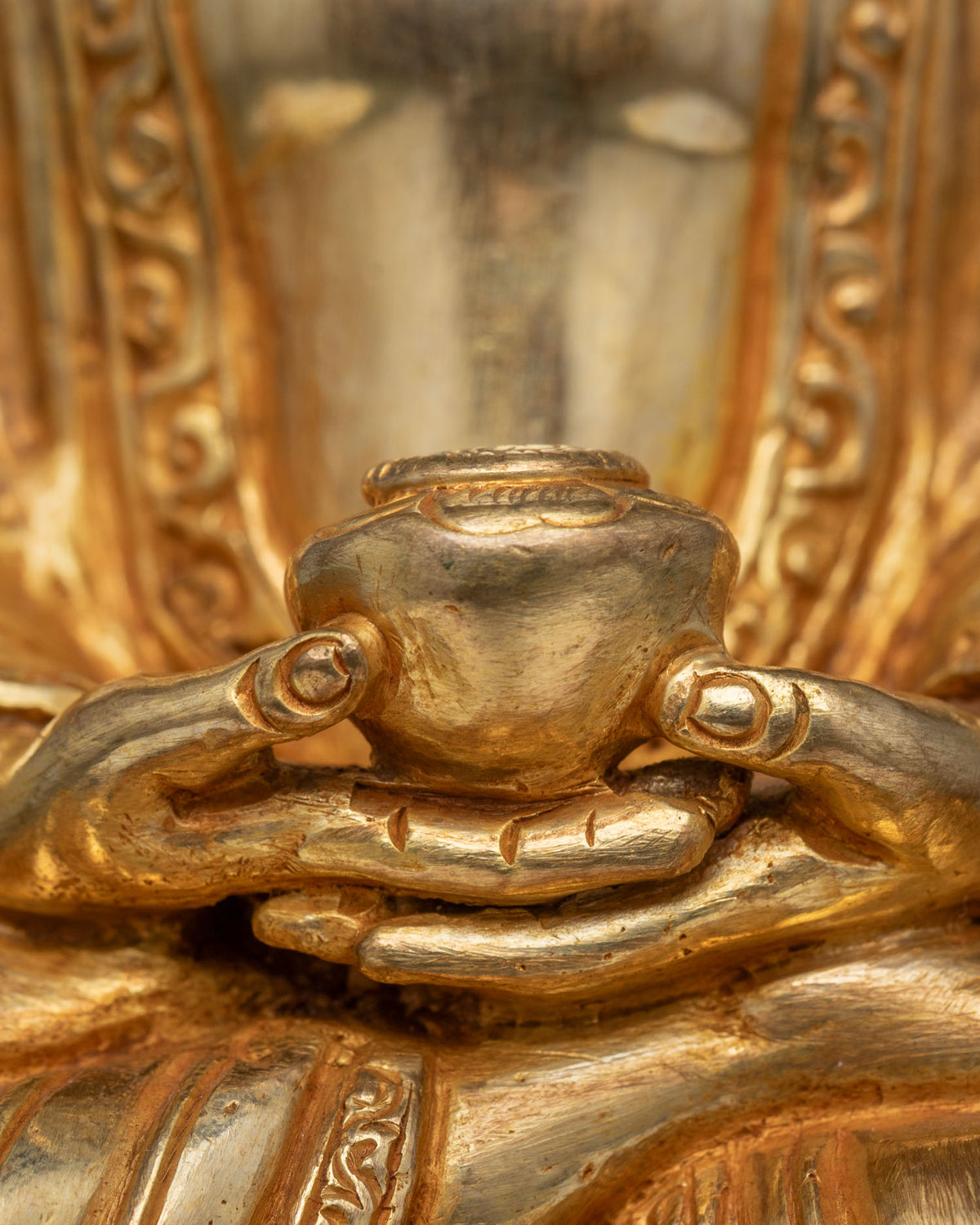 Amitabha Buddha Statue | 24K Gold-Gilded Copper Art