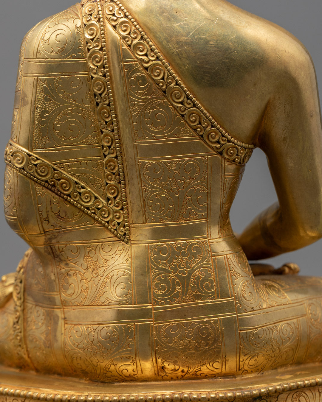 Hand-Carved Amitabha Buddha Statue | Fire Gilded Gold