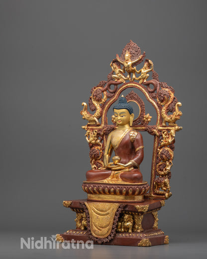 Hand-Carved Amitabha Buddha Statue | Nepalese Buddhist Decor