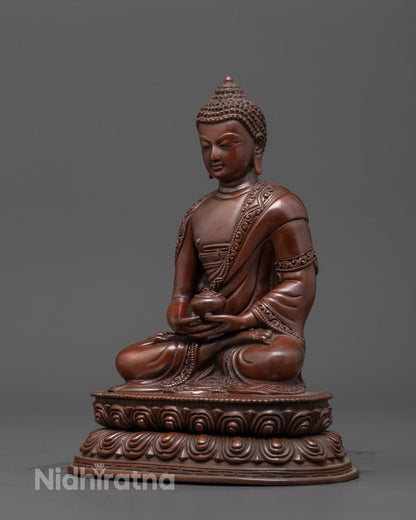 Buy Oxidized Copper Amida Buddha Sculpture