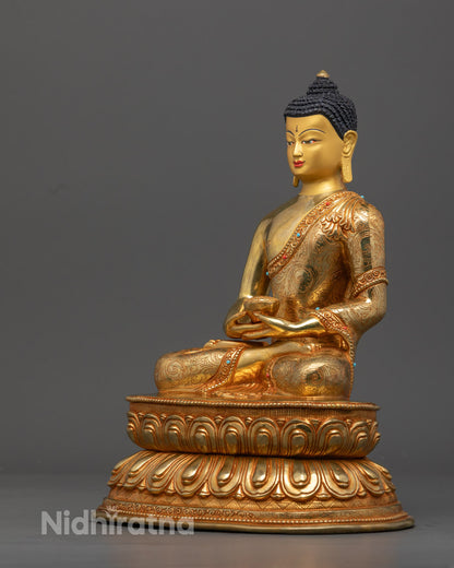 Nepalese Amitabha Buddha Statue | Traditional Lost Wax Method