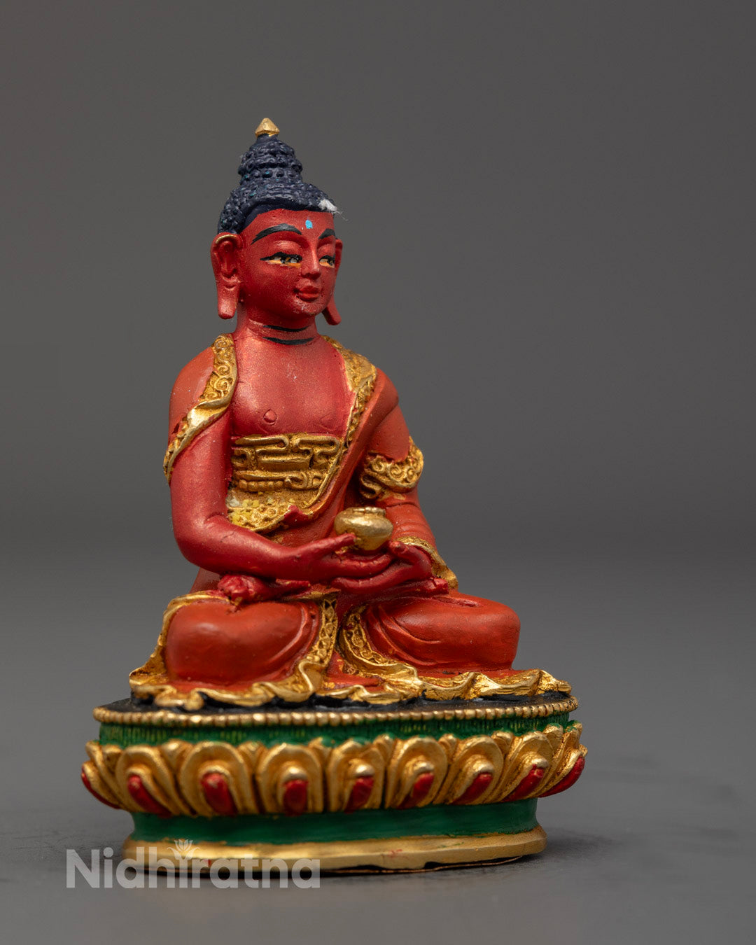 Red Colored Amitabha Buddha Statue