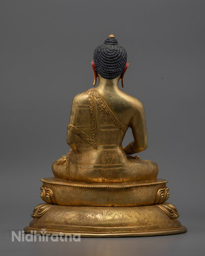 Hand-Carved Amitabha Buddha Statue | Fire Gilded Gold
