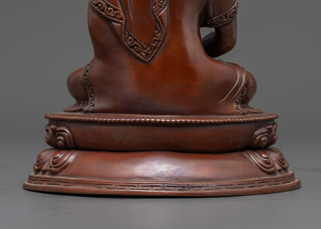 Buy Oxidized Copper Amida Buddha Sculpture