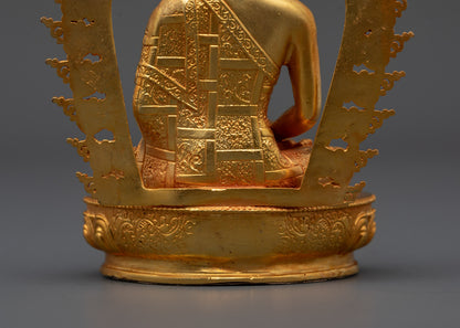 Nepalese Amitabha Buddha Statue | Machine-Made Copper Figure