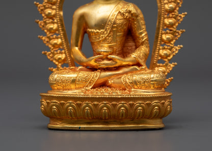 Nepalese Amitabha Buddha Statue | Machine-Made Copper Figure