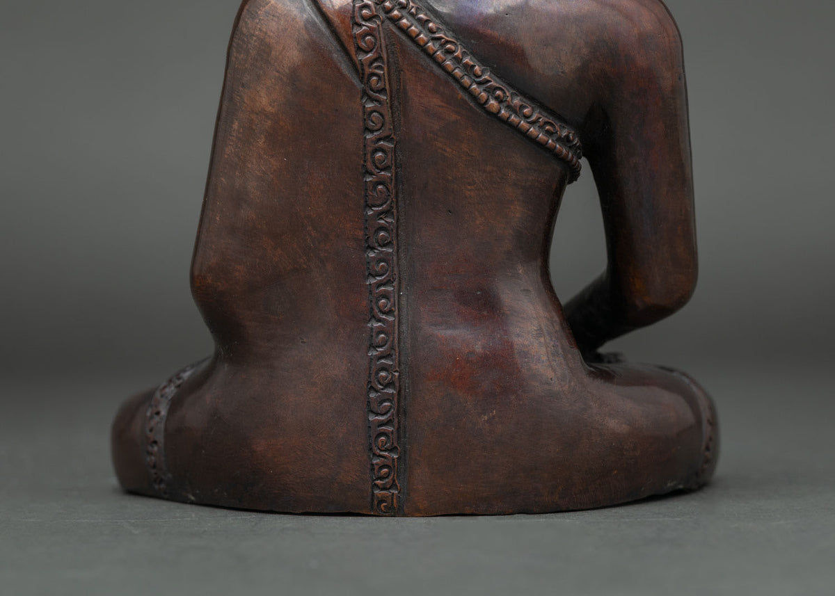 Amitabha Buddha Copper Statue – Traditional Brown Oxidized Finish
