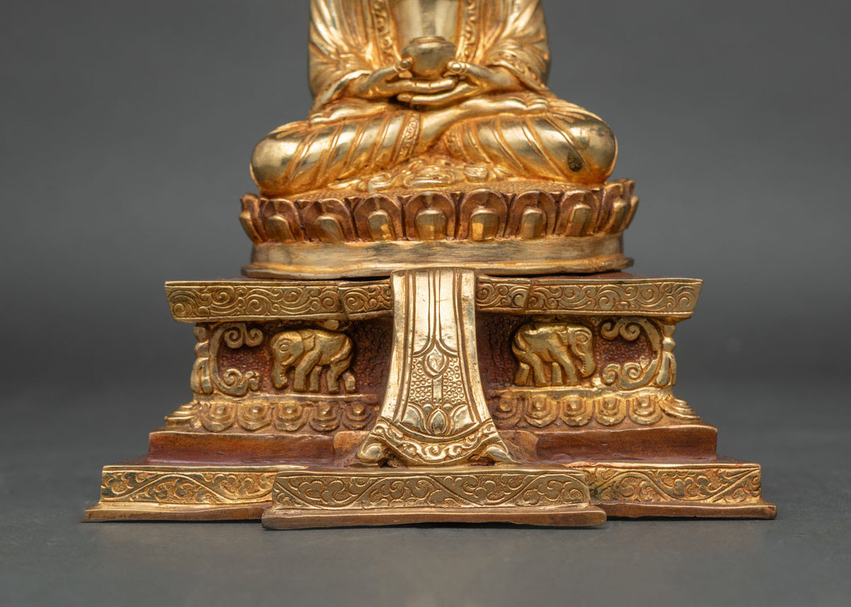 Amitabha Buddha Statue | 24K Gold-Gilded Copper Art