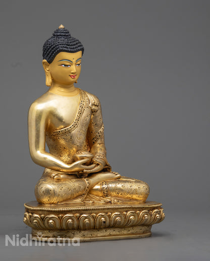 Tibetan Amitabha Buddha Statue | Fire-Gilded Art