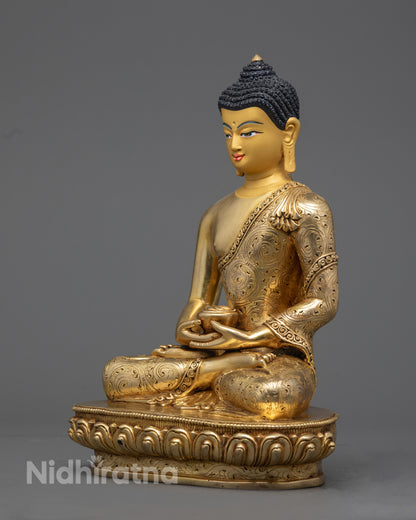 Tibetan Amitabha Buddha Statue | Fire-Gilded Art