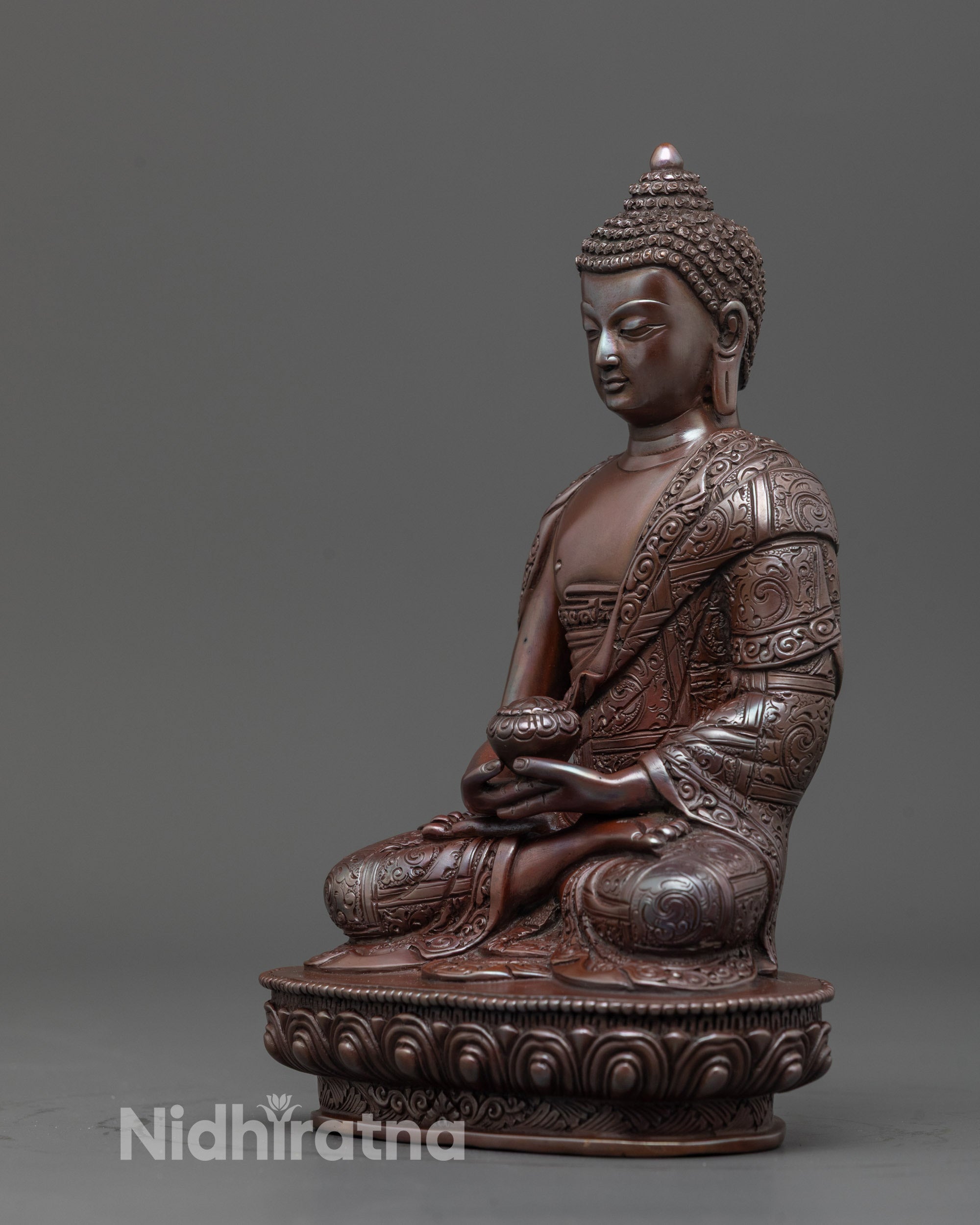 Oxidized Amitabha Buddha Statue | Sacred Buddha for Meditation Space