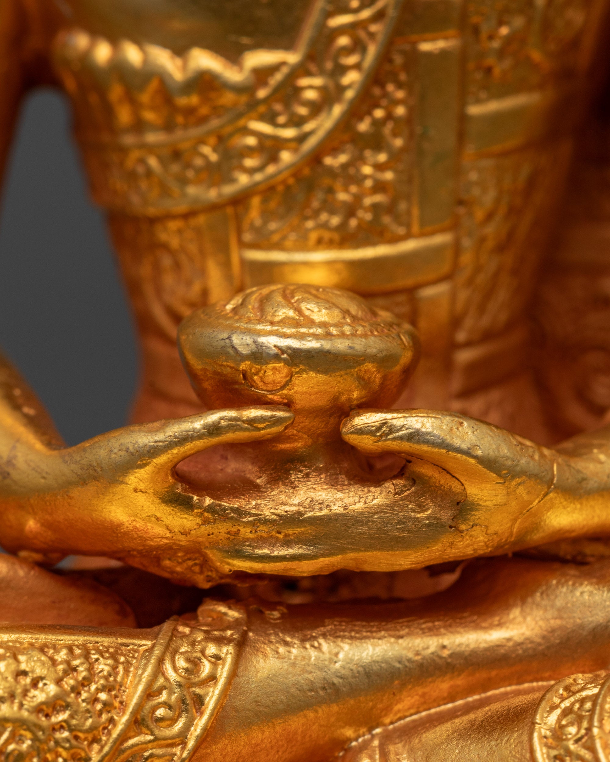 Nepalese Amitabha Buddha Statue | Machine-Made Copper Figure