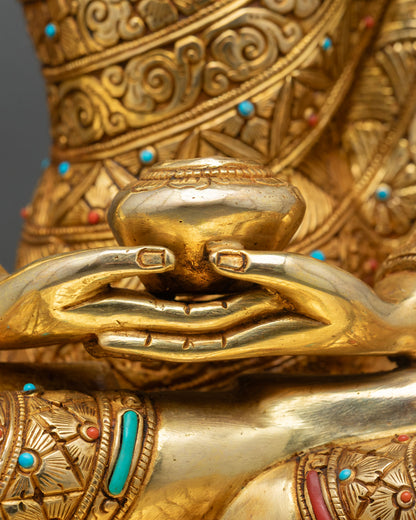 Golden Three Buddha Set – Buddhist Statue Collection