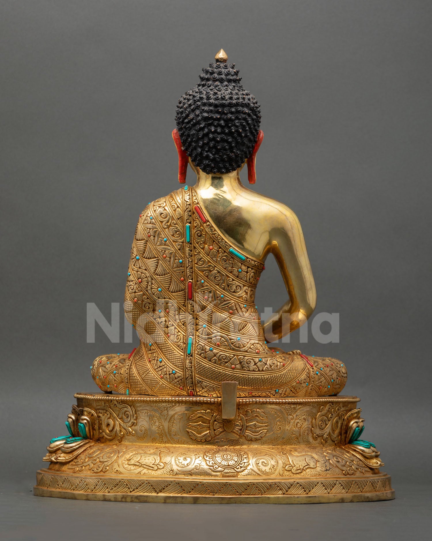 Big Amitabha Buddha Statue | Gold Fire Gilded Buddhist Figurine