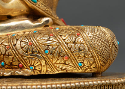 Big Amitabha Buddha Statue | Gold Fire Gilded Buddhist Figurine