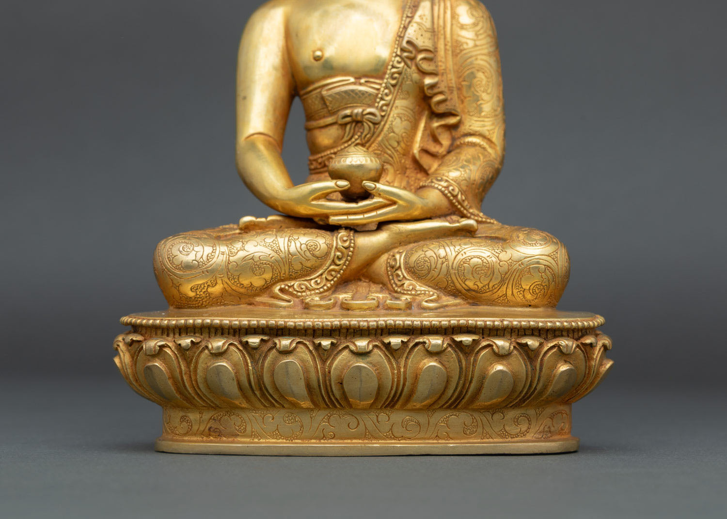Amitabha Buddha | 24K Gold Fire-Gilded Copper Sculpture