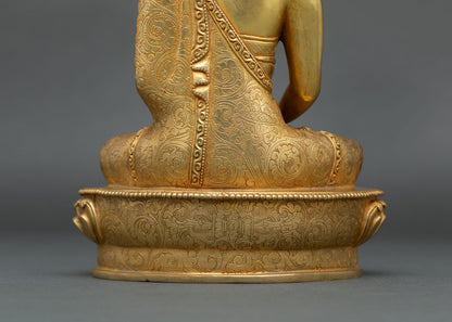Amitabha Buddha | 24K Gold Fire-Gilded Copper Sculpture