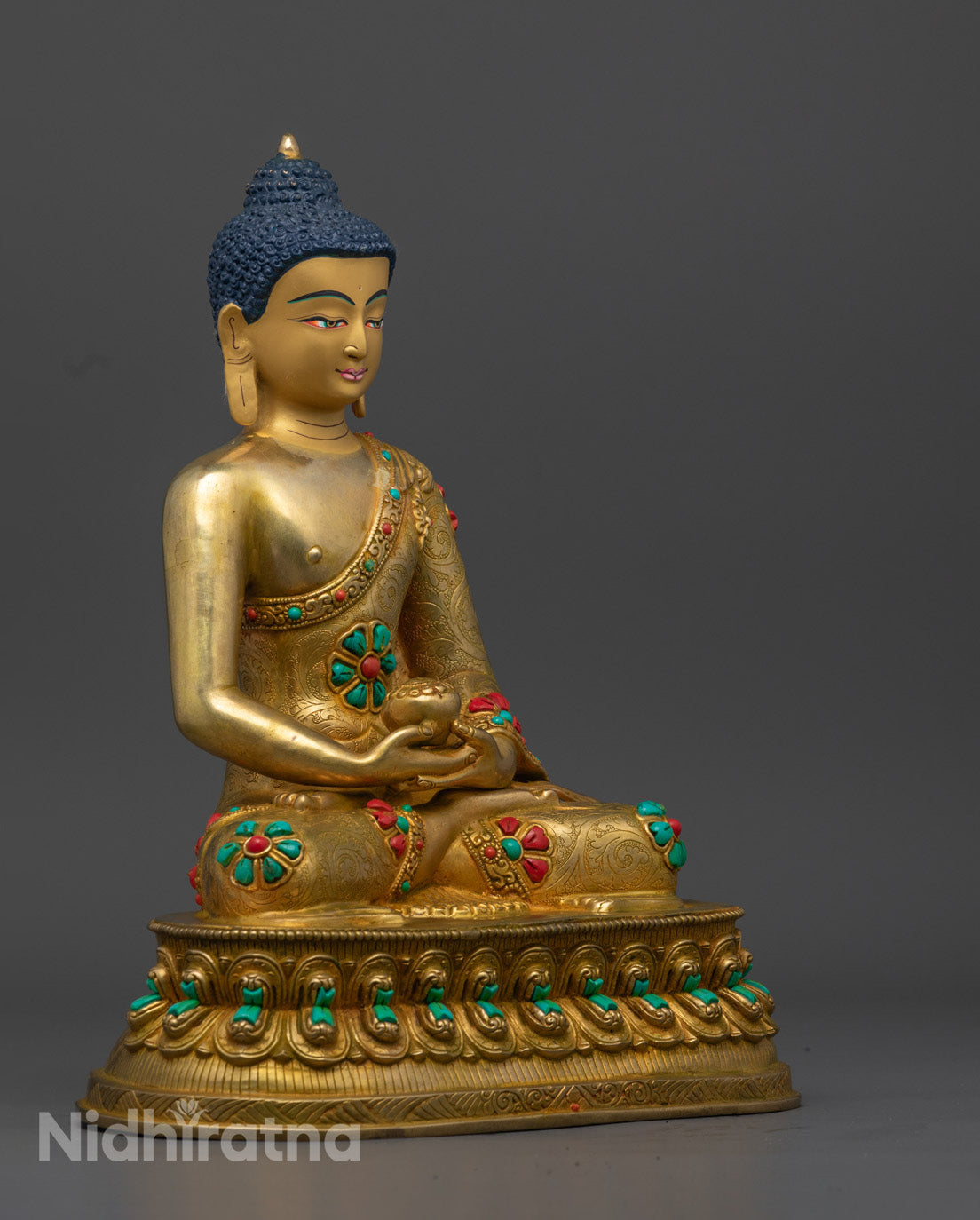 Amitabha Buddha Statue, Expertly Made by Tibetan Artisans Using the Lost Wax Method
