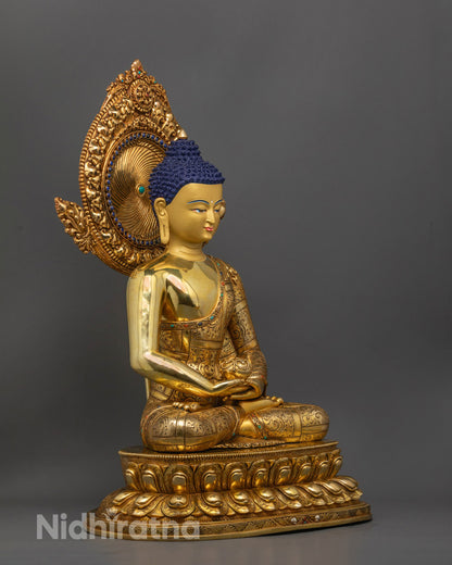 Amitabha Buddha Statue – Handcrafted in Nepal | Gold Gilded Copper for Eternal Serenity