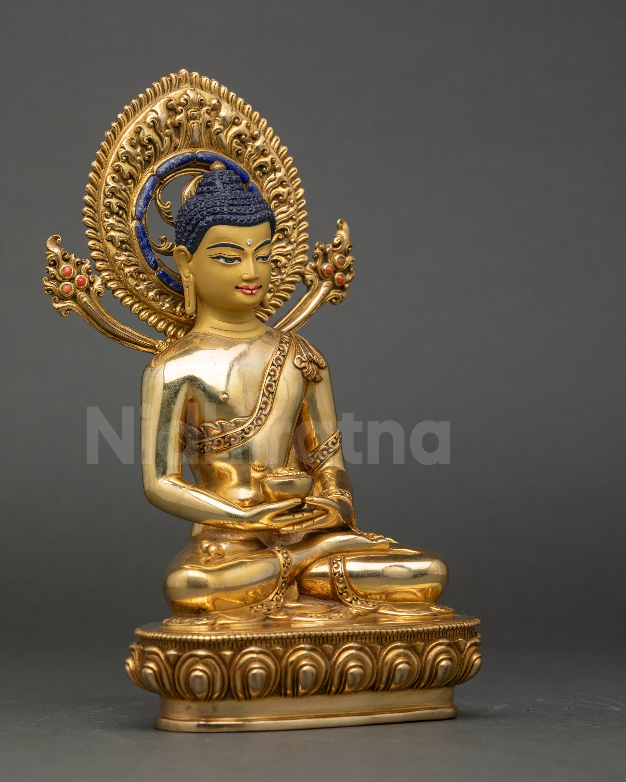 Amitabha Buddha Statue right side view Himalayan Pure Land altar sculpture