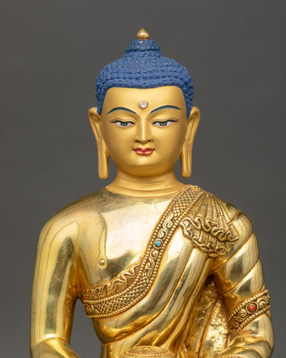 Amitabha Buddha sculpture regular close up showing dhyana mudra and monk’s bowl