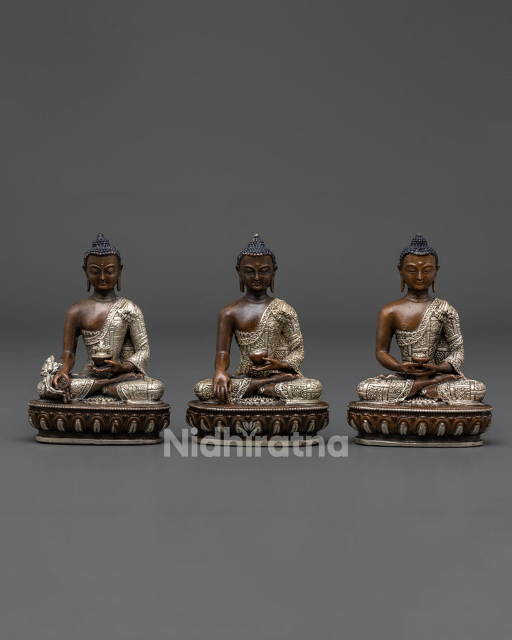 Three Buddha Set Statue | Artisan Craftsmanship for Spiritual Enlightenment