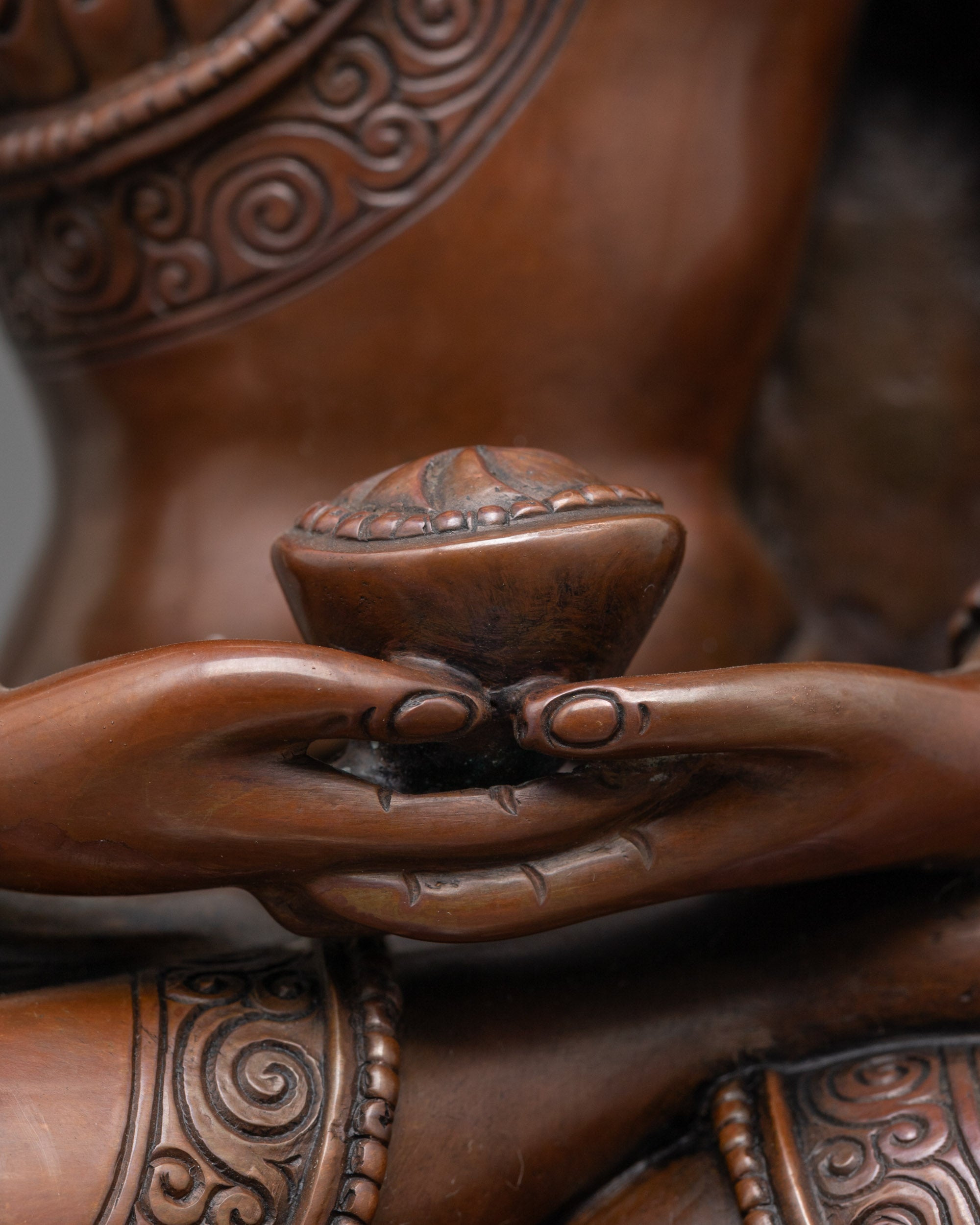 Handcrafted Amida Buddha Sculpture | Oxidized Deity of Infinite Light