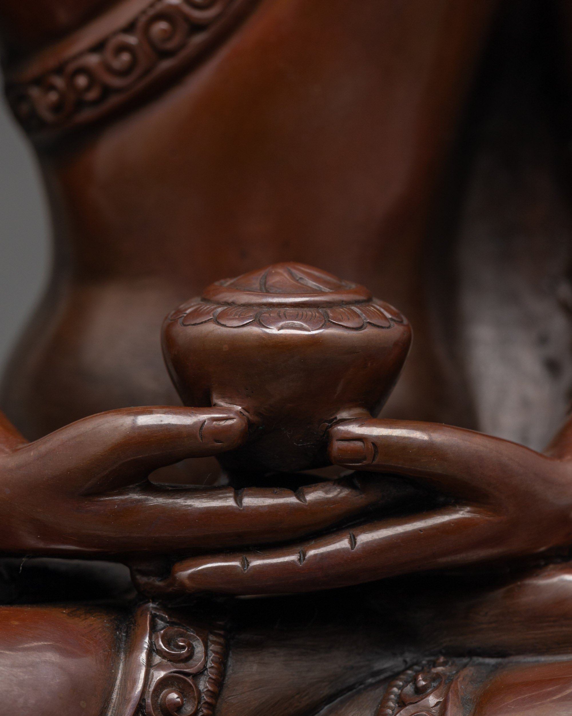 Oxidized Amitabha Buddha Statue | Traditional Hand Carved Buddhist Art