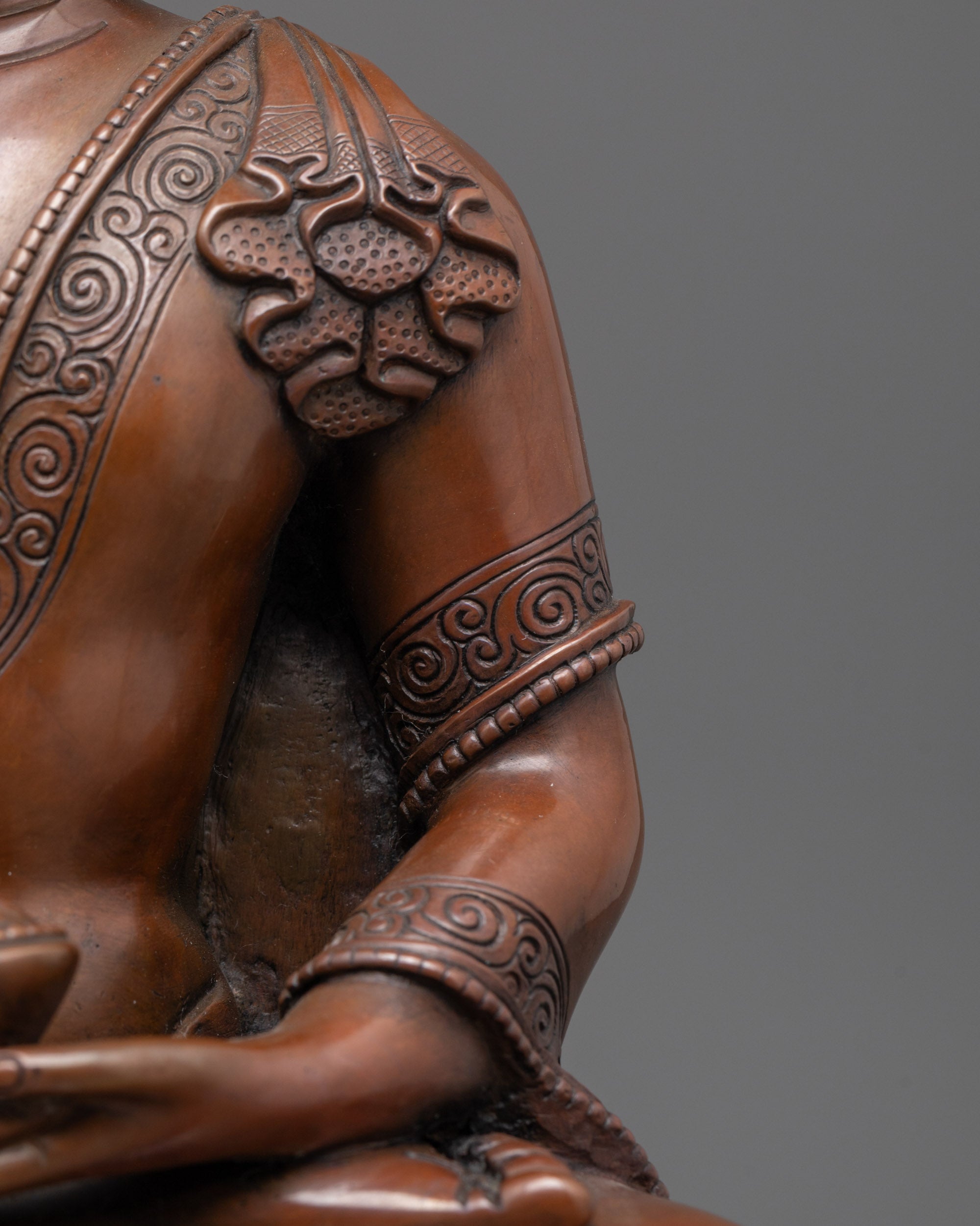 Handcrafted Amida Buddha Sculpture | Oxidized Deity of Infinite Light