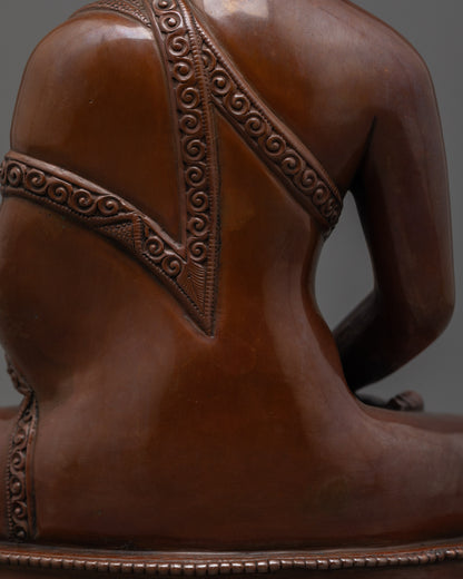 Oxidized Amitabha Buddha Statue | Traditional Hand Carved Buddhist Art