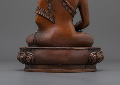 Handcrafted Amida Buddha Sculpture | Oxidized Deity of Infinite Light