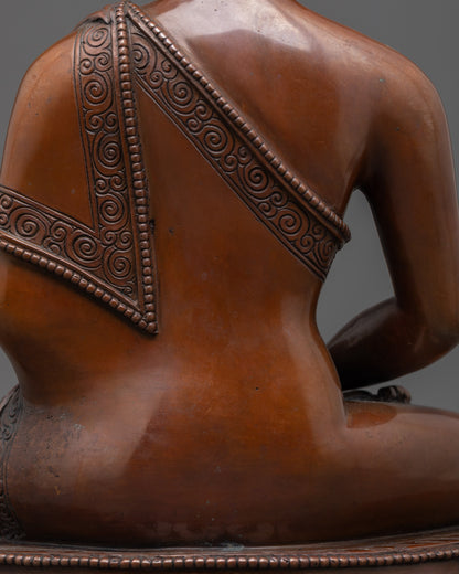 Handcrafted Amida Buddha Sculpture | Oxidized Deity of Infinite Light