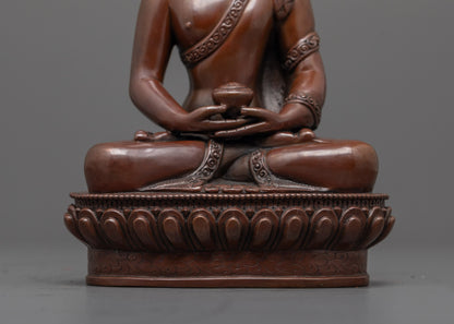 Oxidized Amitabha Buddha Statue | Traditional Hand Carved Buddhist Art