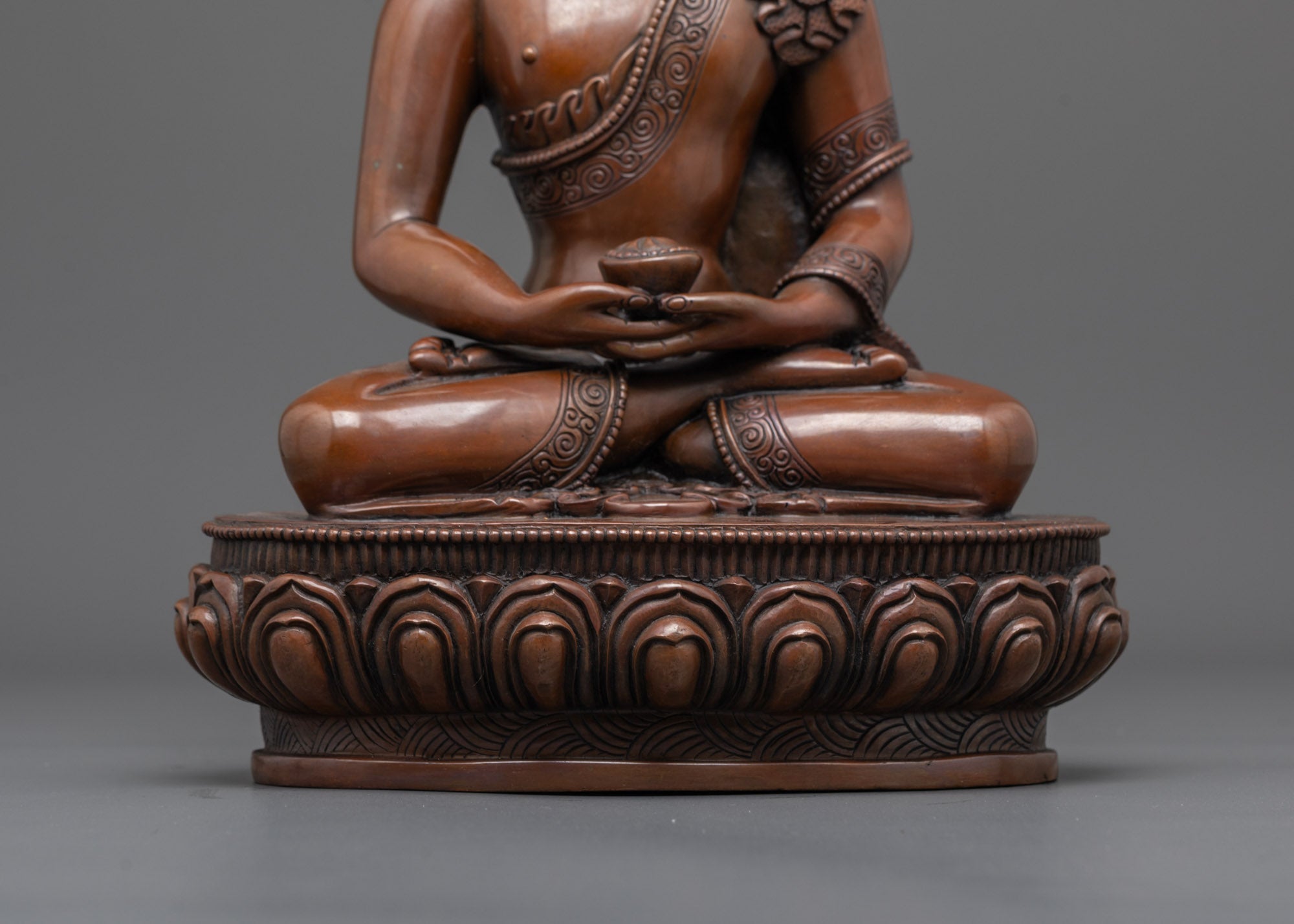 Handcrafted Amida Buddha Sculpture | Oxidized Deity of Infinite Light