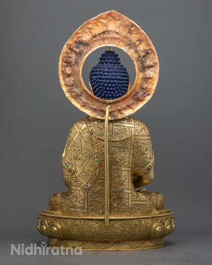 Nepalese Amitabha Buddha Statue | 24k Gold Copper