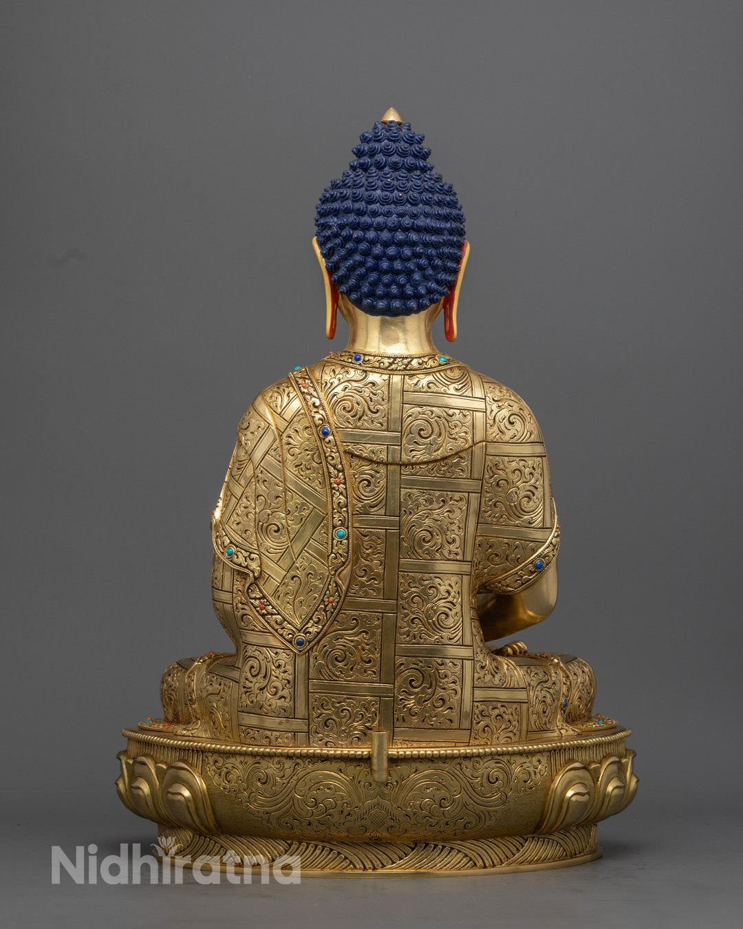 Nepalese Amitabha Buddha Statue | 24k Gold Copper