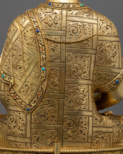 Nepalese Amitabha Buddha Statue | 24k Gold Copper