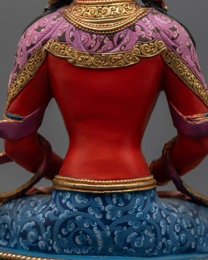 Red Amitayus Buddha Statue | Symbol of Long Life and Wisdom