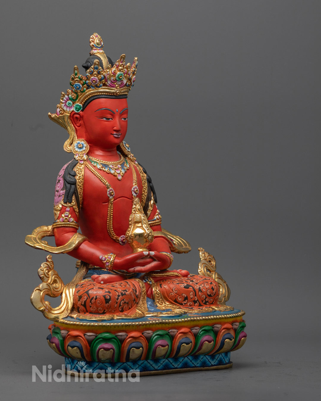 Red Amitayus Buddha Statue | Symbol of Long Life and Wisdom