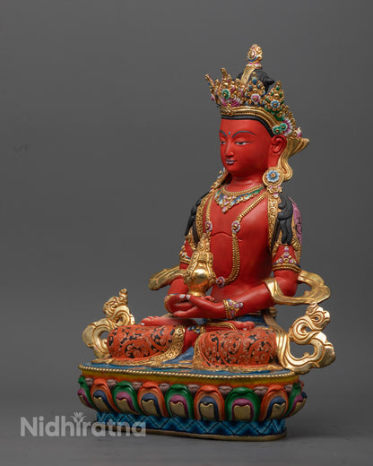 Red Amitayus Buddha Statue | Symbol of Long Life and Wisdom