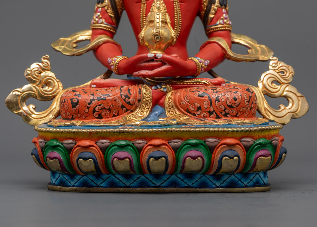 Red Amitayus Buddha Statue | Symbol of Long Life and Wisdom