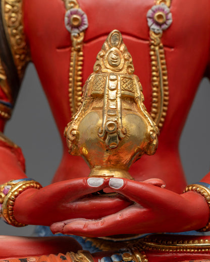 Red Amitayus Buddha Statue | Symbol of Long Life and Wisdom