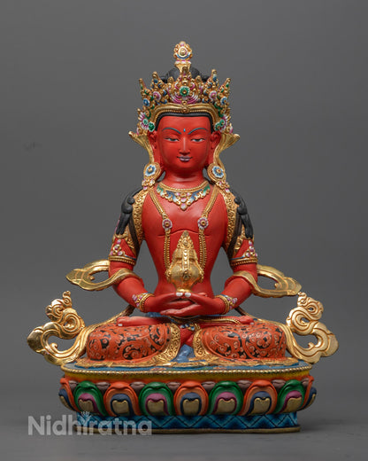 Red Amitayus Buddha Statue | Symbol of Long Life and Wisdom