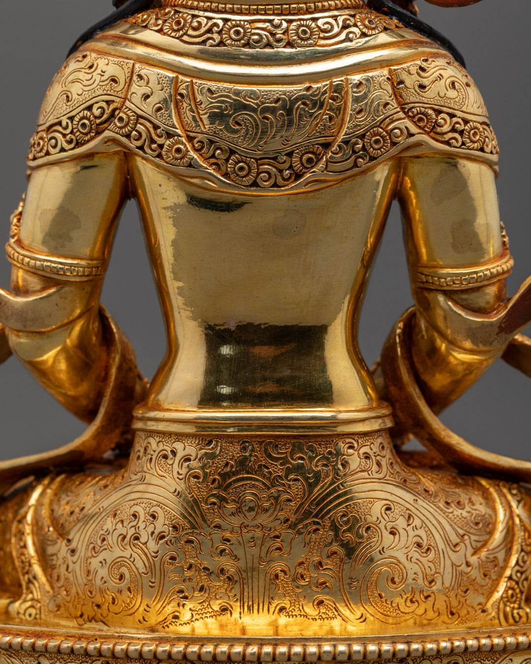 Divine Amitayus Statue | 24K Gold-Plated Copper