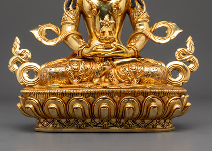 Divine Amitayus Statue | 24K Gold-Plated Copper