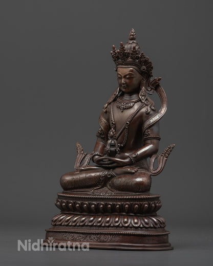Fine Amitayus Buddha Statue | Oxidized Copper
