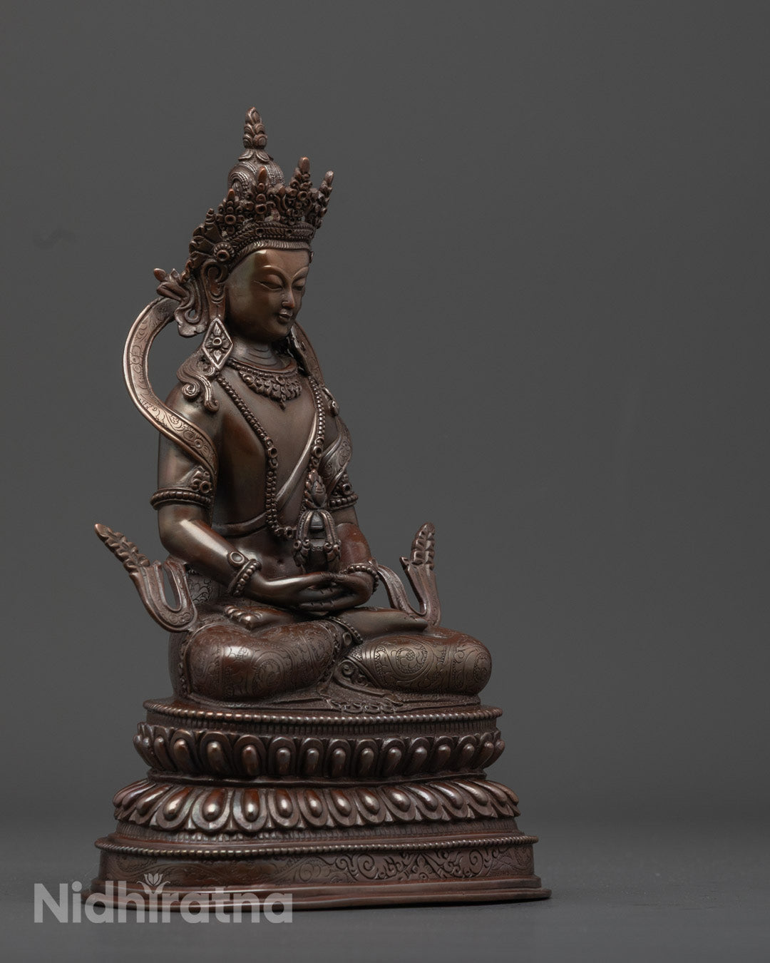 Fine Amitayus Buddha Statue | Oxidized Copper