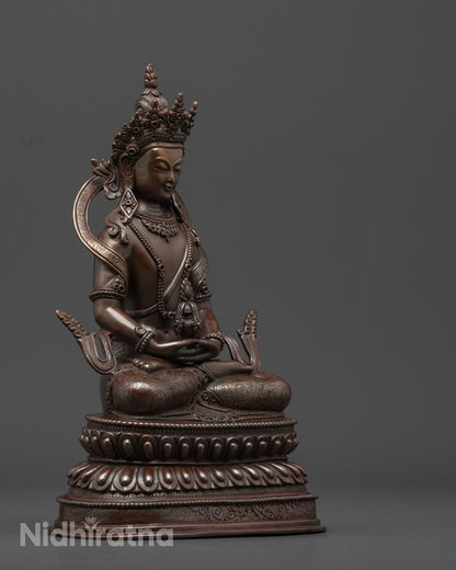 Fine Amitayus Buddha Statue | Oxidized Copper