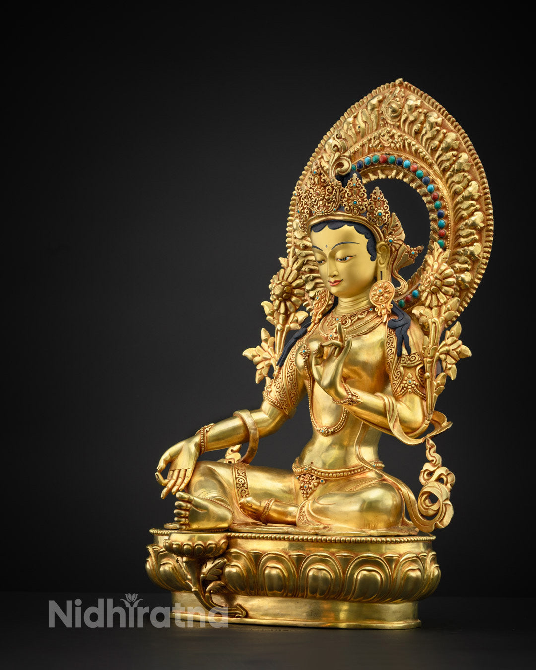 Handcrafted Green Tara Statue | Spiritual Buddhist Decor